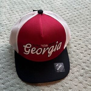 Sitka Gear 90s Script Georgia Red and White Trucker Hat NWT
